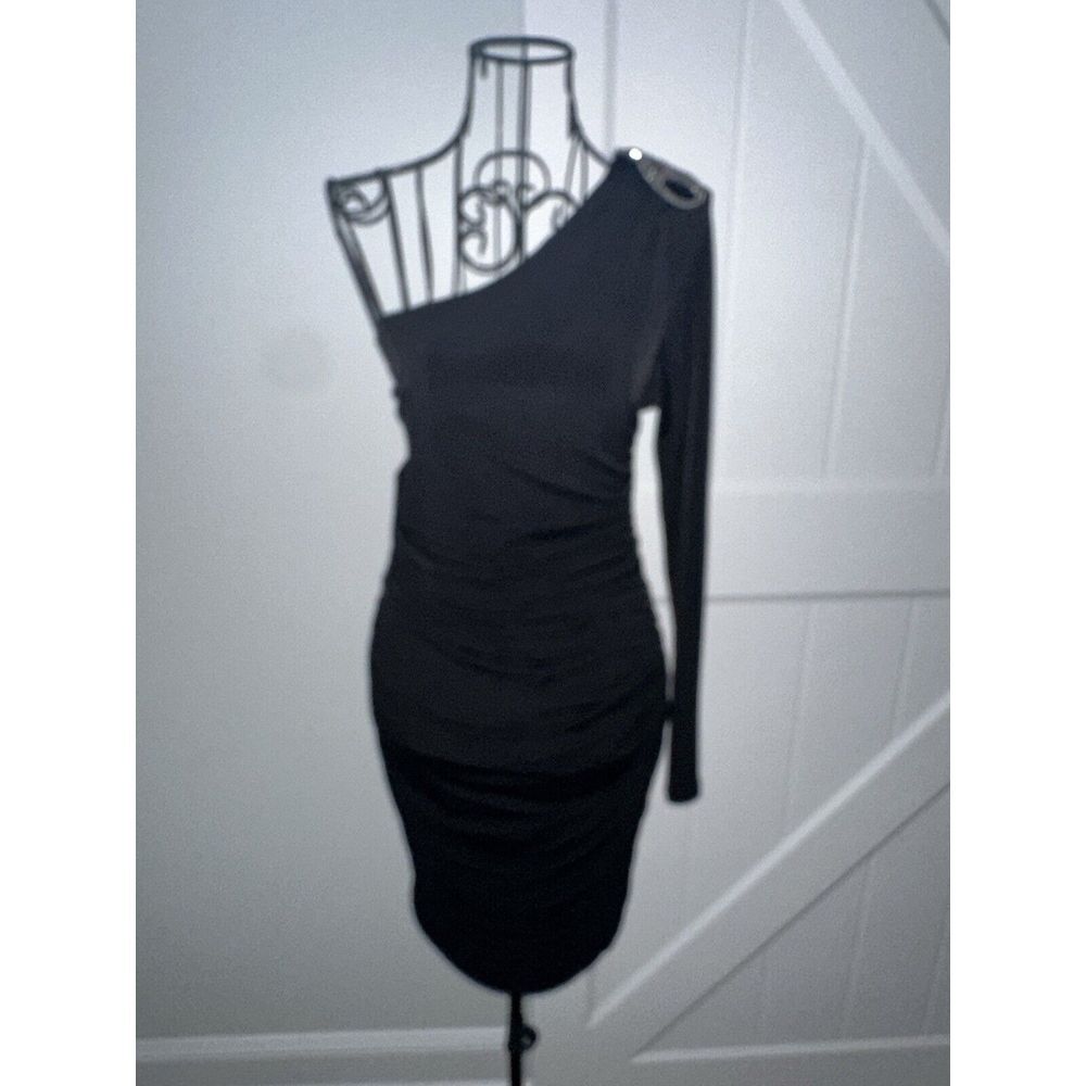 Vintage City Triangles mobwife rouched Y2K Shoulder Jewels Glam Black XL